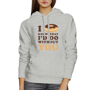 I Doughnut Know Unisex Grey Graphic Hoodie Unique Design Pullover - 365INLOVE