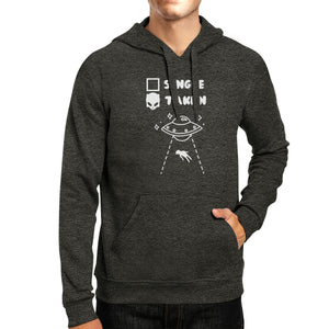 Single Taken Alien Unisex Dark Grey Hoodie Funny Gifts For Friends - 365INLOVE