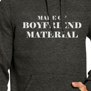 Boyfriend Material Unisex Dark Grey Graphic Hoodie Cute Design - 365INLOVE