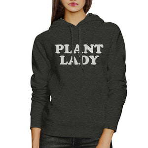 Plant Lady Unisex Dark Grey Hoodie Simple Letter Printed Fleece - 365INLOVE