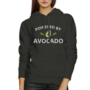 Powered By Avocado Dark Grey Cute Graphic Hoodie With Front Pocket - 365INLOVE