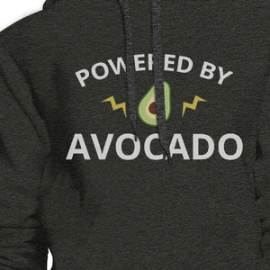 Powered By Avocado Dark Grey Cute Graphic Hoodie With Front Pocket - 365INLOVE