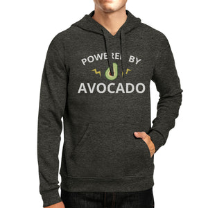 Powered By Avocado Dark Grey Cute Graphic Hoodie With Front Pocket - 365INLOVE