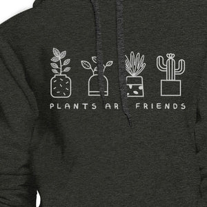 Plants Are Friends Unisex Dark Grey Cute Graphic Hoodie For Her - 365INLOVE