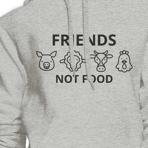 Friends Not Food Unisex Gray Hoodie Trendy Design Funny Graphic - 365INLOVE