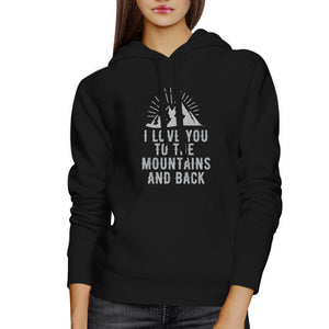 Mountain And Back Black Hoodie Cute Design Gift Ideas For Couples - 365INLOVE