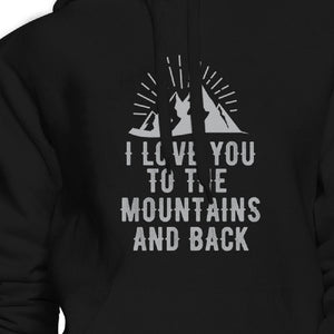 Mountain And Back Black Hoodie Cute Design Gift Ideas For Couples - 365INLOVE