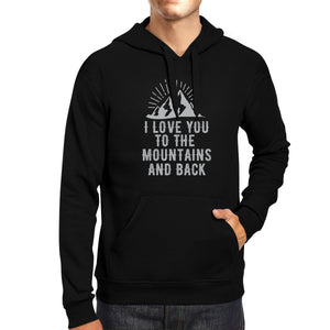 Mountain And Back Black Hoodie Cute Design Gift Ideas For Couples - 365INLOVE