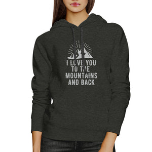 Mountain And Back Unisex Dark Gray Pullover Hoodie Funny Design - 365INLOVE