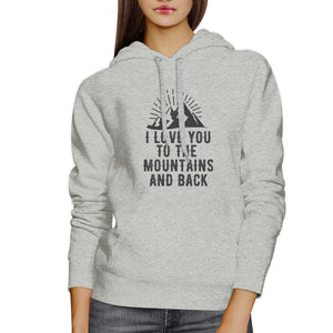 Mountain And Back Unisex Grey Hoodie Funny Graphic Crewneck Fleece - 365INLOVE