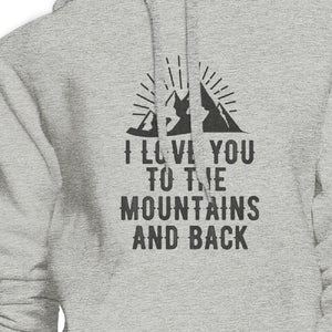 Mountain And Back Unisex Grey Hoodie Funny Graphic Crewneck Fleece - 365INLOVE