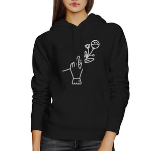 Hand Holding Flower Unique Design Graphic Fleece Hoodie For Friends - 365INLOVE