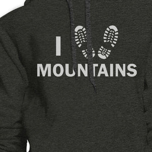 I Heart Mountains Dark Gray Hoodie Unique Graphic Trendy Design - 365INLOVE