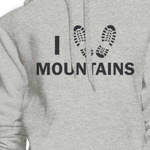 I Heart Mountains Unisex Hoodie Funny Gift Idea For Hiking Lovers - 365INLOVE