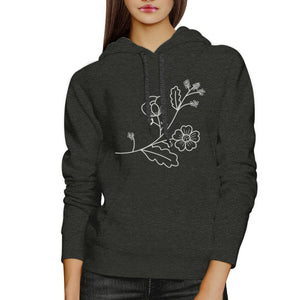 Flower Unisex Dark Gray Hoodie Unique Design Gift For Flower Lovers - 365INLOVE