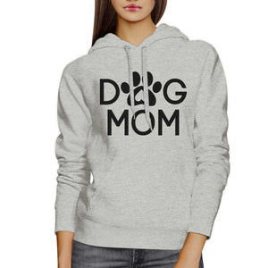 Dog Mom Unisex Grey Cute Graphic Hoodie For Dog Owners Round Neck - 365INLOVE