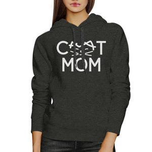 Cat Mom Dark Grey Unisex Hoodie Fleece Cute Gift Ideas For Cat Lady - 365INLOVE