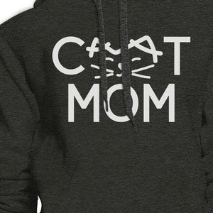 Cat Mom Dark Grey Unisex Hoodie Fleece Cute Gift Ideas For Cat Lady - 365INLOVE