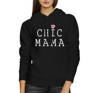 Chic Mama Black Round Neck Simple Design Graphic Hoodie For Her - 365INLOVE