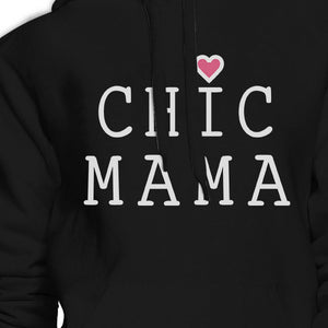 Chic Mama Black Round Neck Simple Design Graphic Hoodie For Her - 365INLOVE