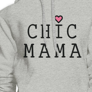 Chic Mama Gray Round Neck Simple Design Graphic Hoodie For Her - 365INLOVE