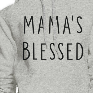 Mamas Blessed Unisex Gray Hoodie Fleece Cute Mothers Day Gift Idea - 365INLOVE