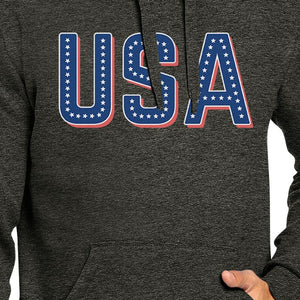 USA With Stars Unisex Black Pullover Hoodie Gift For 4th Of July - 365INLOVE