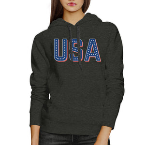 USA With Stars Unisex Black Pullover Hoodie Gift For 4th Of July - 365INLOVE