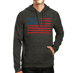 USA Flag Cute American Flag Design Unisex Gray Hoodie Gifts For Her - 365INLOVE