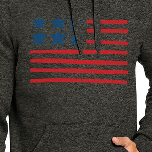 USA Flag Cute American Flag Design Unisex Gray Hoodie Gifts For Her - 365INLOVE