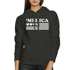 Heart 'Merica Unique American Flag Design Dark Grey Gift Hoodie - 365INLOVE