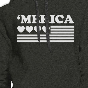 Heart 'Merica Unique American Flag Design Dark Grey Gift Hoodie - 365INLOVE