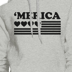 'Merica Unisex White Graphic Hoodie Gift Idea For Independence Day - 365INLOVE