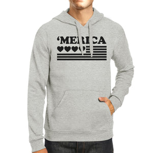 'Merica Unisex White Graphic Hoodie Gift Idea For Independence Day - 365INLOVE