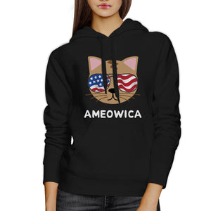 Ameowica Unisex Black Funny Design Hoodie Gift Ideas For Cat Lovers - 365INLOVE