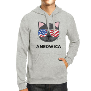 Ameowica Unisex Grey Witty Cat Design Gift Hoodie For Cat Owners - 365INLOVE