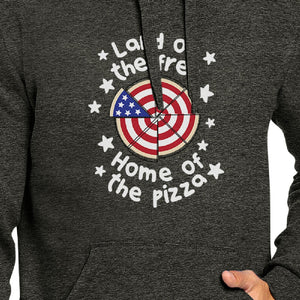 Home Of The Pizza Unisex Dark Grey Funny Graphic 4th Of July Hoodie - 365INLOVE