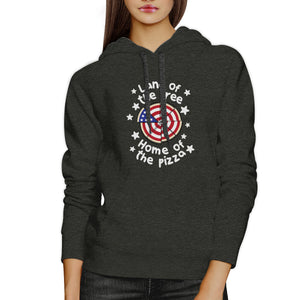 Home Of The Pizza Unisex Dark Grey Funny Graphic 4th Of July Hoodie - 365INLOVE