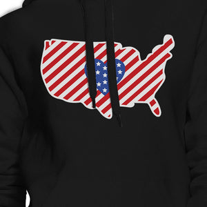 Heart USA Map American Flag Unique 4 Of July Cute Design Hoodie - 365INLOVE