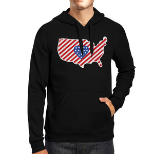 Heart USA Map American Flag Unique 4 Of July Cute Design Hoodie - 365INLOVE