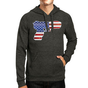 Pistol Shape American Flag Unisex Hoodie For Independence Day - 365INLOVE