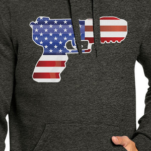 Pistol Shape American Flag Unisex Hoodie For Independence Day - 365INLOVE