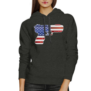 Pistol Shape American Flag Unisex Hoodie For Independence Day - 365INLOVE