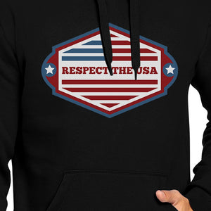 Respect The USA Unisex Black Hoodie Crewneck Pullover Fleece Gifts - 365INLOVE