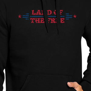 Land Of The Free Unisex Graphic Hoodie Black Crewneck Pullover Gift - 365INLOVE