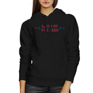 Land Of The Free Unisex Graphic Hoodie Black Crewneck Pullover Gift - 365INLOVE