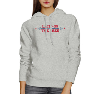 Land Of The Free Unisex Graphic Hoodie Gray Crewneck Pullover Gift - 365INLOVE