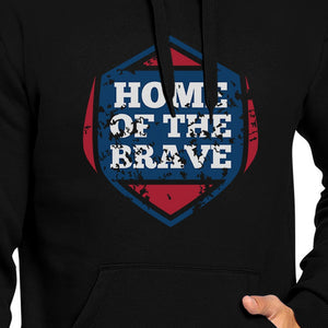 Home Of The Brave Unisex Graphic Hoodie Black Crewneck Pullover Top - 365INLOVE