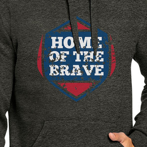 Home Of The Brave Unisex Graphic Hoodie Dark Grey Crewneck Pullover - 365INLOVE