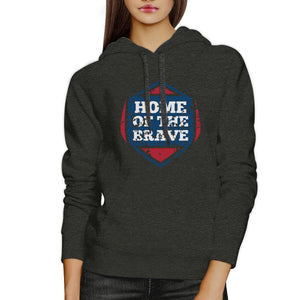 Home Of The Brave Unisex Graphic Hoodie Dark Grey Crewneck Pullover - 365INLOVE